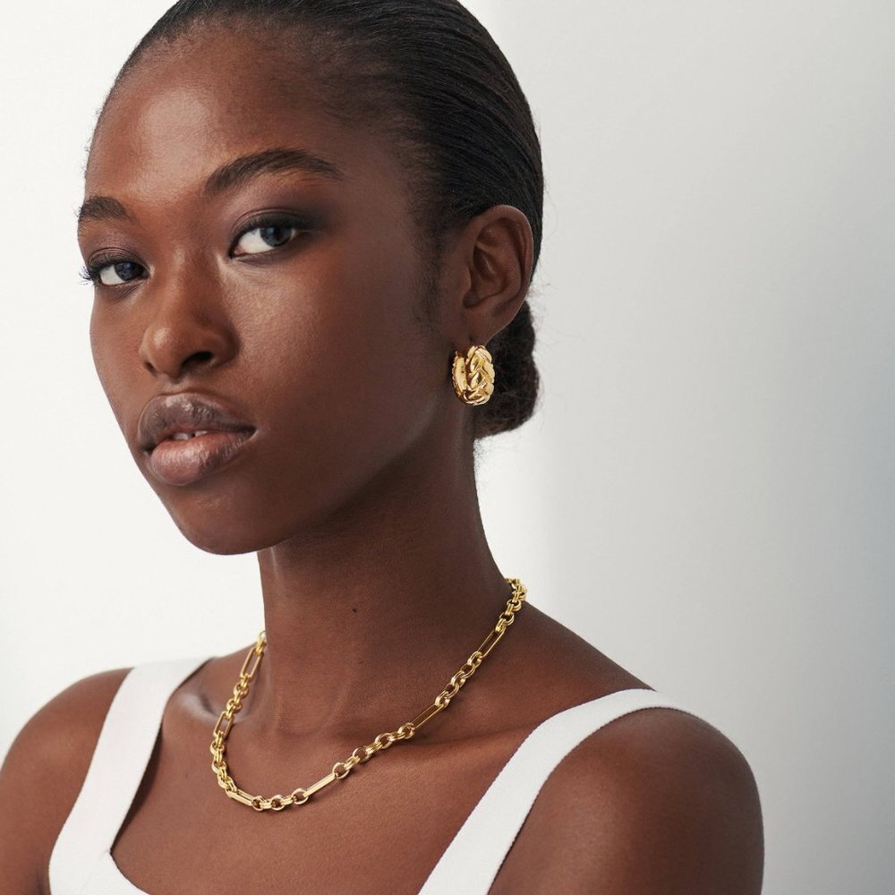 Missoma Lucy Williams Chunky Waffle Hoop Earrings - Picture 2 of 12